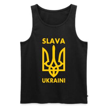 Slava ukraini - Débardeur bio Premium Homme - noir - Devant - Michal (187cm)