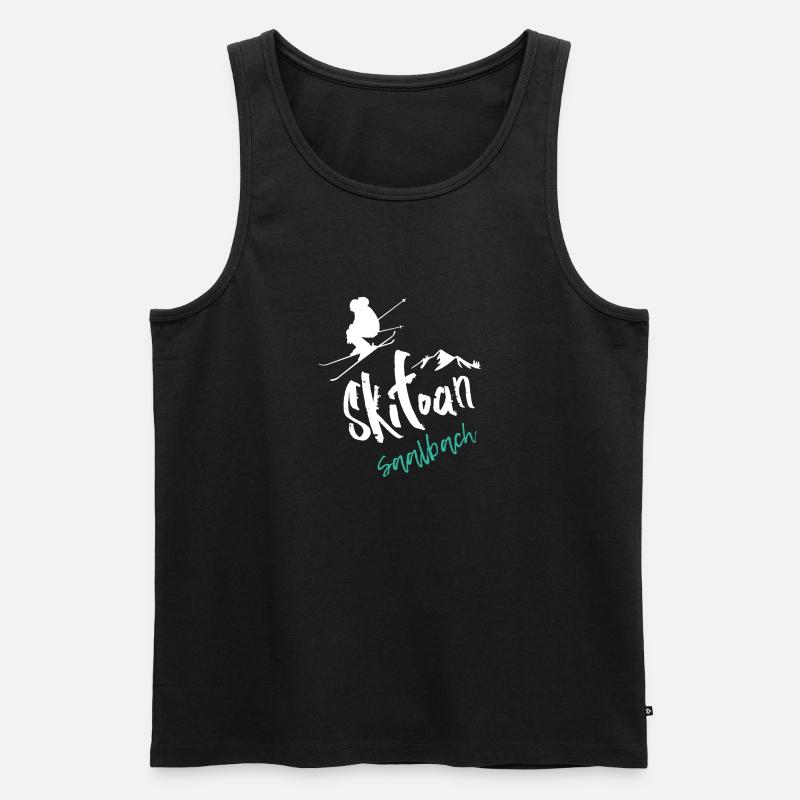 saalbach - Männer Premium Bio Tank Top - Schwarz