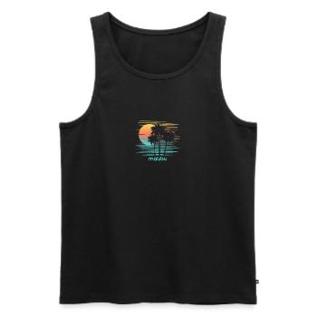 Malibu Californie Vacances Souvenir Élégantes - Débardeur bio Premium Homme - noir - Devant - Michal (187cm)