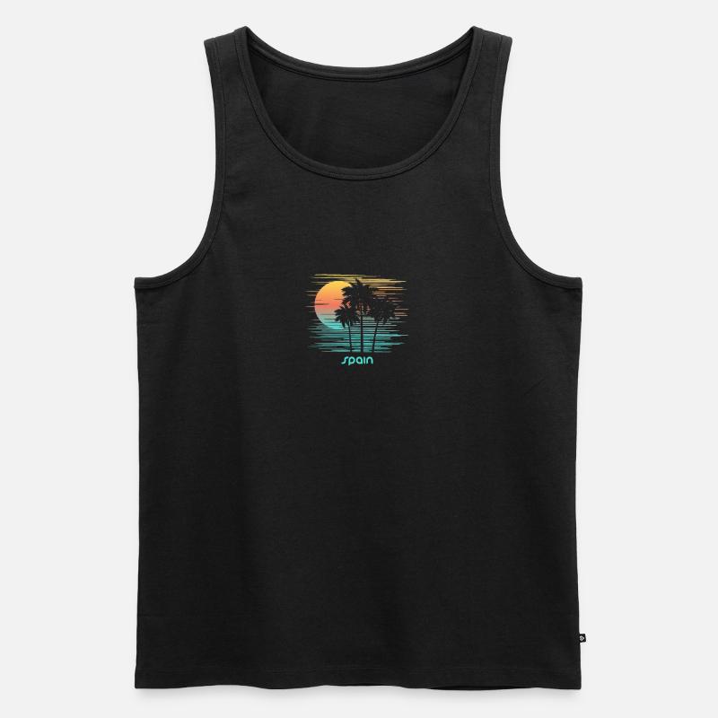 Spanien Stilvoller Souvenirurlaub - Männer Premium Bio Tank Top - Schwarz