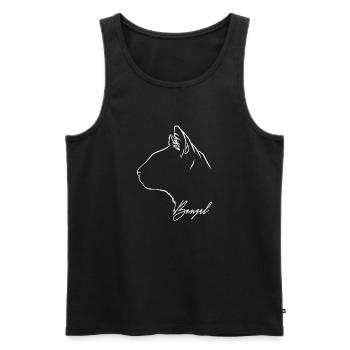 Bengal Profil Katzen Katze Wilsigns - Männer Premium Bio Tank Top - Schwarz - Vorne - Michal (187cm)