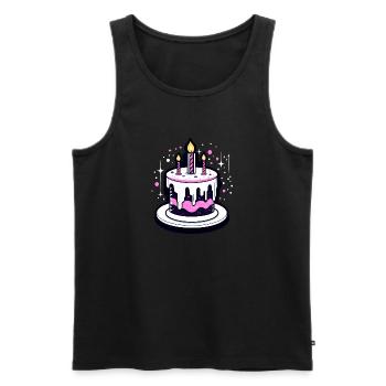 Birthday Cake iLLUSTRATION - Men's Premium Organic Tank Top - black - Front - Michal (187cm)