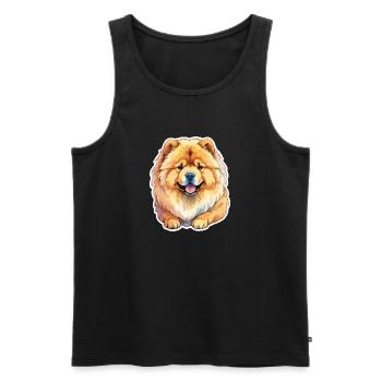 Chow Chow Wasserfarben - Männer Premium Bio Tank Top - Schwarz - Vorne - Michal (187cm)