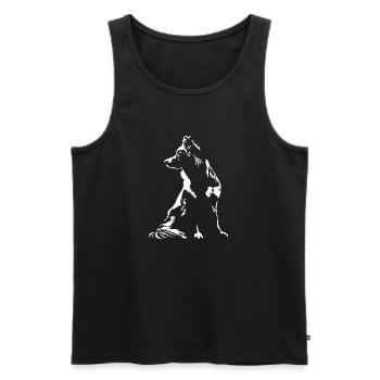 Silhouette de berger australien Aussie Wilsigns - Débardeur bio Premium Homme - noir - Devant - Michal (187cm)