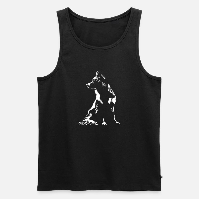 Australian Shepherd Silhouette Aussie Wilsigns - Männer Premium Bio Tank Top - Schwarz