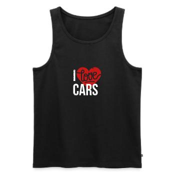 I love cars - Men's Premium Organic Tank Top - black - Front - AI Model Male 178 light (178cm)