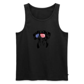ENTLEBUCHER MOUNTAIN DOG America Flag Dog Wilsigns - Débardeur bio Premium Homme - noir - Devant - AI Model Male 178 light (178cm)