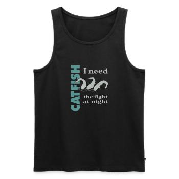 Combat de pêche au poisson-chat avec le poisson-chat fort - Débardeur bio Premium Homme - noir - Devant - AI Model Male 178 light (178cm)
