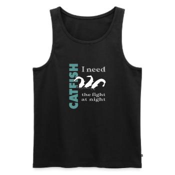 Combat de pêche au poisson-chat avec le poisson-chat fort - Débardeur bio Premium Homme - noir - Devant - AI Model Male 178 light (178cm)