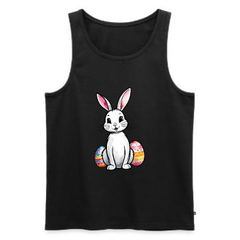 Lapin de Pâques Aquarelle de Pâques - Débardeur bio Premium Homme - noir - Devant - AI Model Male 178 light (178cm)