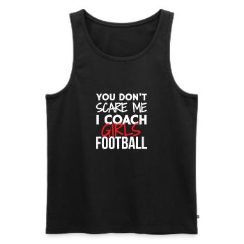 Du erschreckst mich nicht, ich trainiere Mädchenfußball - Männer Premium Bio Tank Top - Schwarz - Vorne - AI Model Male 178 light (178cm)