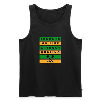There is no life without hurling: Kerry, Meath - Men's Premium Organic Tank Top - black - Front - AI Model Male 178 light (178cm)