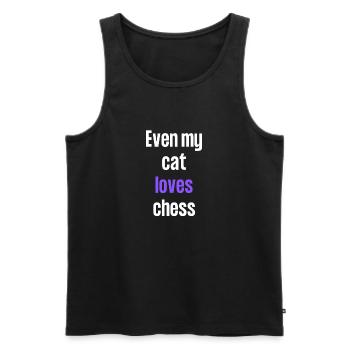 Even my cat loves chess - Men's Premium Organic Tank Top - black - Front - AI Model Male 178 light (178cm)