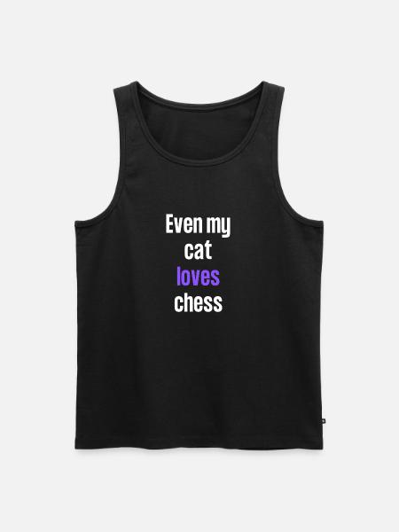 Even my cat loves chess - Men's Premium Organic Tank Top - black