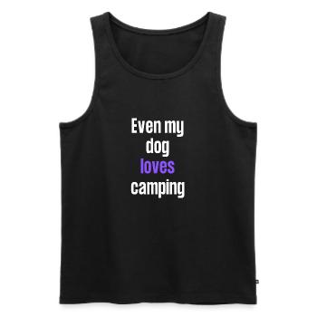 Même mon chien aime le camping - Débardeur bio Premium Homme - noir - Devant - AI Model Male 178 light (178cm)