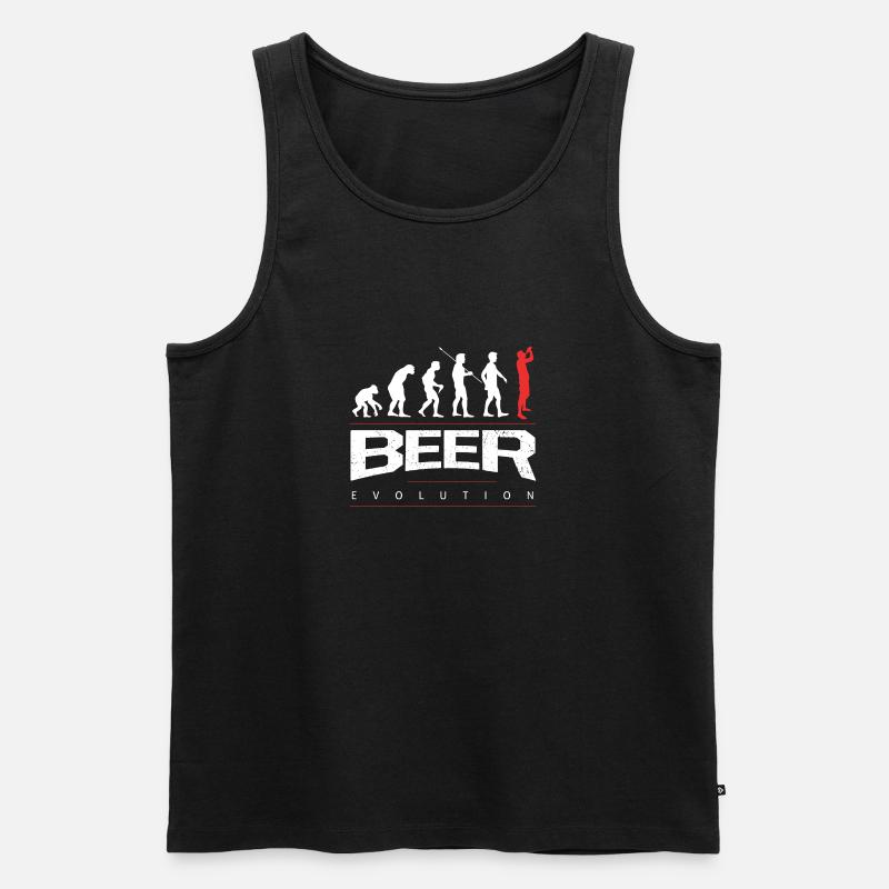 Bier Evolution - Männer Premium Bio Tank Top - Schwarz