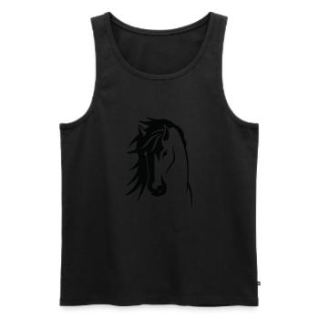 Stallion - Männer Premium Bio Tank Top - Schwarz - Vorne - AI Model Male 178 light (178cm)
