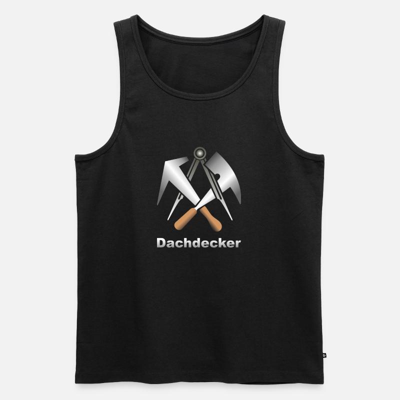 Handwerkszeichen Dachdecker - Männer Premium Bio Tank Top - Schwarz