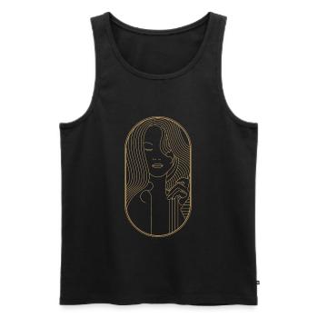 Beauty Artdeco Digital Art Prints - Sammlerstücke - Männer Premium Bio Tank Top - Schwarz - Vorne - AI Model Male 178 light (178cm)