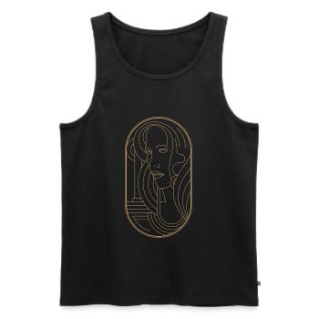 Beauty Artdeco Digital Art Prints - Sammlerstücke - Männer Premium Bio Tank Top - Schwarz - Vorne - AI Model Male 178 light (178cm)