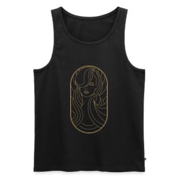 Beauty Artdeco Digital Art Prints - Sammlerstücke - Männer Premium Bio Tank Top - Schwarz - Vorne - AI Model Male 178 light (178cm)