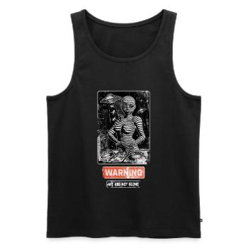 | de musique Femme extraterrestre derrière la table de mixage. - Débardeur bio Premium Homme - noir - Devant - AI Model Male 178 light (178cm)