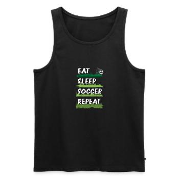 Manger dormir Soccer Répéter Fußball Design - Débardeur bio Premium Homme - noir - Devant - Michal (187cm)