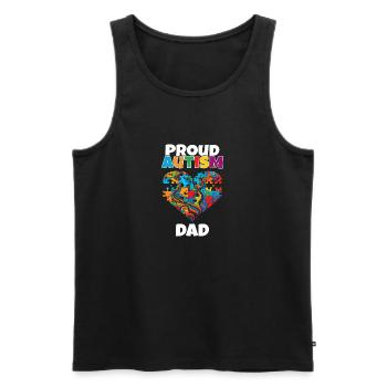 Welt Autismus Tag 2023 Stolzer Papa - Männer Premium Bio Tank Top - Schwarz - Vorne - AI Model Male 178 light (178cm)