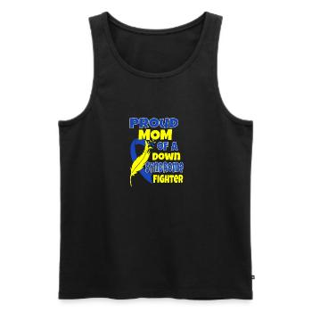 Proud Mother of a Down Syndrome Fighter Tshirt - Men's Premium Organic Tank Top - black - Front - Michal (187cm)