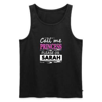 Ich heiße Sarah ich bin Sarah Mädchen Geschenkidee - Männer Premium Bio Tank Top - Schwarz - Vorne - AI Model Male 178 light (178cm)