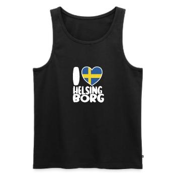 Ich liebe Helsingborg I love Sweden - Männer Premium Bio Tank Top - Schwarz - Vorne - AI Model Male 178 light (178cm)