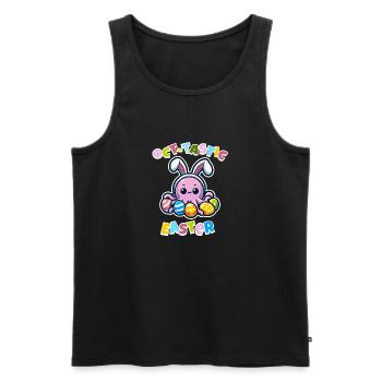 Happy Easter with funny octopus - Men's Premium Organic Tank Top - black - Front - AI Model Male 178 light (178cm)