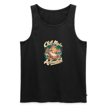Chilliges Faultier Im Chill Modus - Männer Premium Bio Tank Top - Schwarz - Vorne - AI Model Male 178 light (178cm)