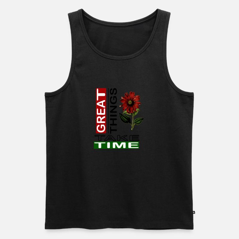 Große Dinge brauchen Zeit, - Männer Premium Bio Tank Top - Schwarz