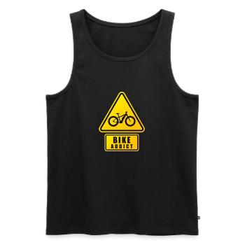 BIKE-ADDICT - Männer Premium Bio Tank Top - Schwarz - Vorne - AI Model Male 178 light (178cm)