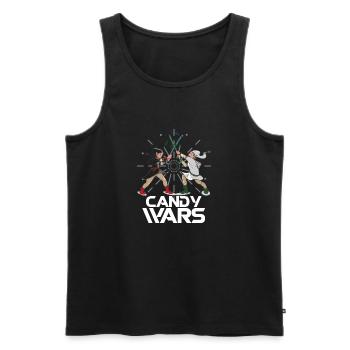 Candy Cane Wars Squad Elfen Wichtel lustig - Männer Premium Bio Tank Top - Schwarz - Vorne - AI Model Male 178 light (178cm)