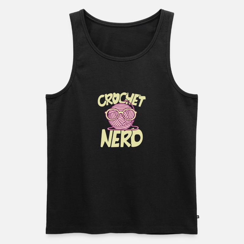 Häkel Nerd - Männer Premium Bio Tank Top - Schwarz