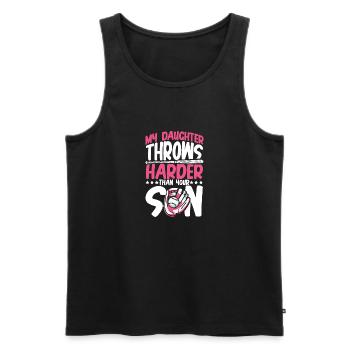 Tochter wirft hart - Männer Premium Bio Tank Top - Schwarz - Vorne - AI Model Male 178 light (178cm)