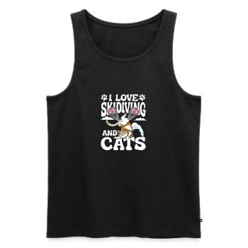 Parachute & Cats - Men's Premium Organic Tank Top - black - Front - AI Model Male 178 light (178cm)