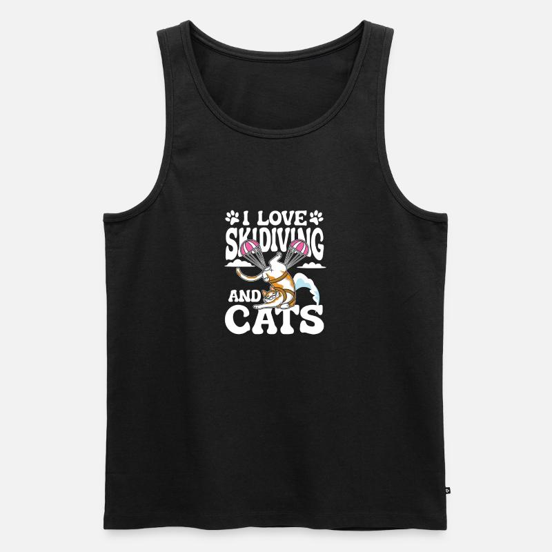 Fallschirm & Katzen - Männer Premium Bio Tank Top - Schwarz