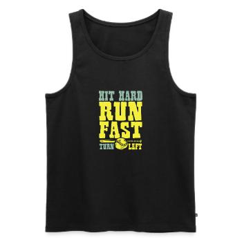 Beat hard - Men's Premium Organic Tank Top - black - Front - AI Model Male 178 light (178cm)