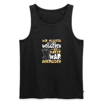 Katze war allergisch - Männer Premium Bio Tank Top - Schwarz - Vorne - Michal (187cm)