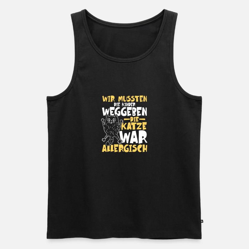 Katze war allergisch - Männer Premium Bio Tank Top - Schwarz