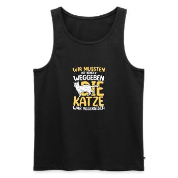 Katze war allergisch - Männer Premium Bio Tank Top - Schwarz - Vorne - Michal (187cm)
