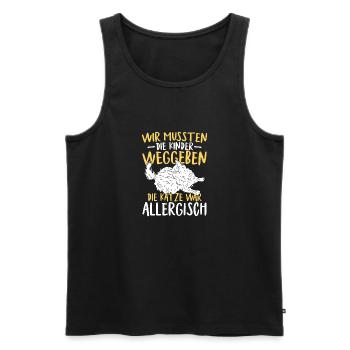 Katze war allergisch - Männer Premium Bio Tank Top - Schwarz - Vorne - Michal (187cm)