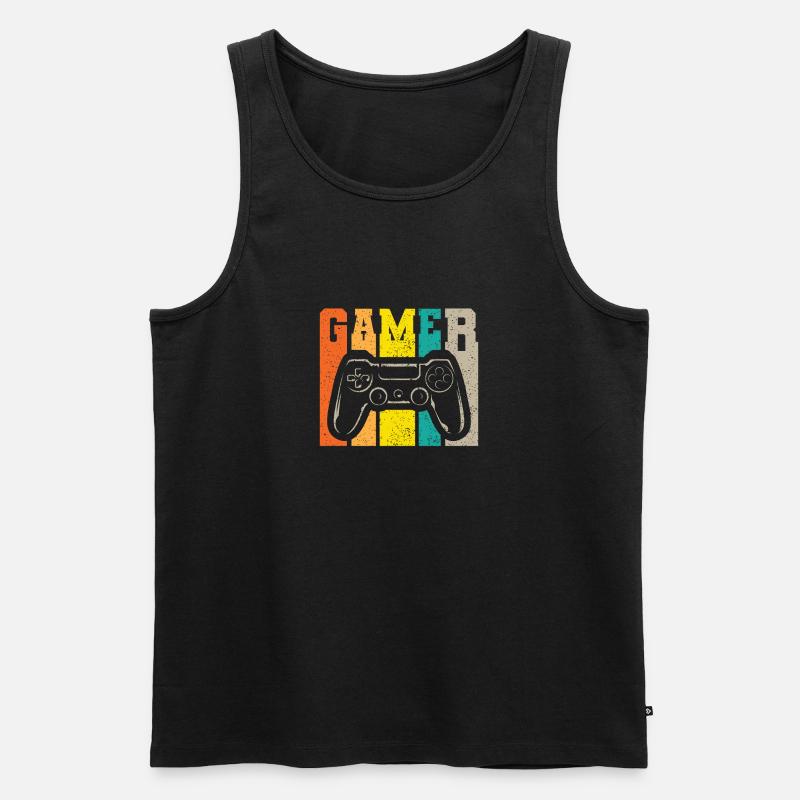 Gamer Arcade Player - Männer Premium Bio Tank Top - Schwarz