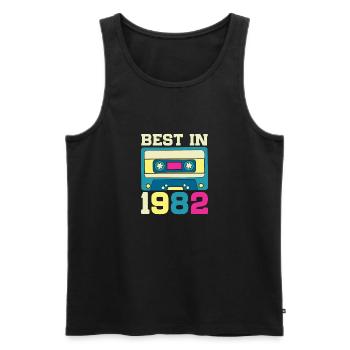 Beste im Jahr 1982 - Männer Premium Bio Tank Top - Schwarz - Vorne - AI Model Male 178 light (178cm)