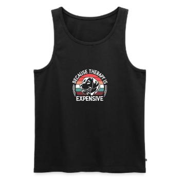 Therapy is expensive - Men's Premium Organic Tank Top - black - Front - AI Model Male 178 light (178cm)