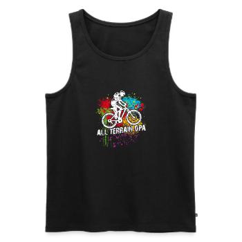 All Terrain Opa fährt über Stock und Stein - Männer Premium Bio Tank Top - Schwarz - Vorne - AI Model Male 178 light (178cm)