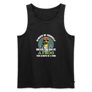 Be yourself or be a frog - Men's Premium Organic Tank Top - black - Front - AI Model Male 178 light (178cm)